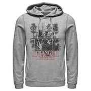 Men's Stranger Things Biking in Upside Down  Adult Pull Over Hoodie