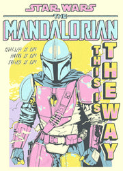 Men's Star Wars: The Mandalorian Din Djarin Colorful Comic Book Cover  Adult T-Shirt