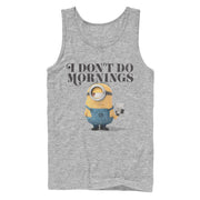 Men's Despicable Me Minion Don't Do Mornings  Adult Tank Top