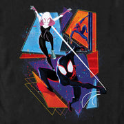 Men's Marvel Spider-Man: Across the Spider-Verse Group Colorful Poster  Adult T-Shirt