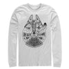 Men's Star Wars Millennium Falcon Outline  Adult Long Sleeve Shirt