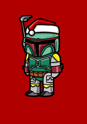 Men's Star Wars Boba Fett Santa Hat Cartoon  Adult T-Shirt