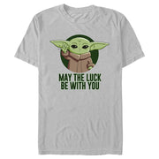 Men's Star Wars: The Mandalorian St. Patrick's Day Grogu May the Luck Be With You  Adult T-Shirt