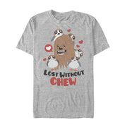 Men's Star Wars Valentine's Day Lost Without Chew and Porgs  Adult T-Shirt