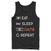 Men's Nintendo Eat Sleep NES Game Repeat  Adult Tank Top