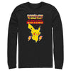 Men's Pokemon Get Ready to Battle Pikachu Retro  Adult Long Sleeve Shirt