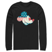 Men's Mickey & Friends Fourth of July Mickey Mouse Face  Adult Long Sleeve Shirt