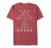 Men's Lost Gods Christmas Let's Get Lit Tree  Adult T-Shirt