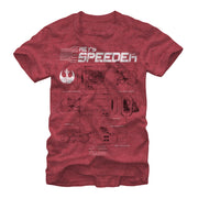 Men's Star Wars The Force Awakens Rey's Speeder Schematics  Adult T-Shirt