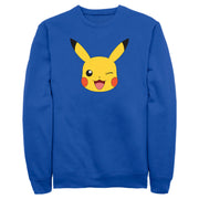 Men's Pokemon Pikachu Wink Face  Adult Sweatshirt