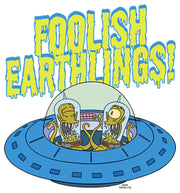 Men's The Simpsons Foolish Earthlings  Adult Long Sleeve Shirt