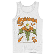 Men's Justice League Aquaman Vintage  Adult Tank Top