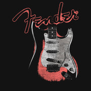 Men's Fender Distressed Red Guitar  Adult T-Shirt