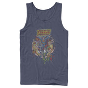 Men's Justice League Vintage Hero Collage  Adult Tank Top