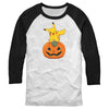 Men's Pokemon Halloween Jack-O'-Lantern Pikachu  Adult Baseball Tee