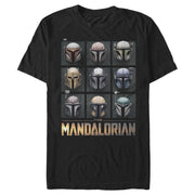 Men's Star Wars: The Mandalorian Helmet Grid  Adult T-Shirt