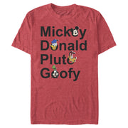 Men's Mickey & Friends Mickey Mouse Best Friend Names  Adult T-Shirt