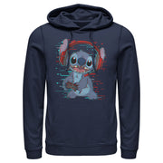 Men's Lilo & Stitch Red and Blue Gamer  Adult Pull Over Hoodie