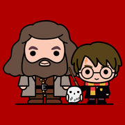 Men's Harry Potter Hagrid & Hedwig Kawaii Cuties  Adult T-Shirt