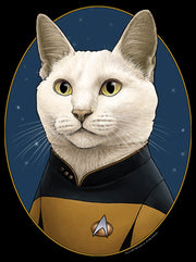 Men's Star Trek: The Next Generation Commander Data Cat  Adult T-Shirt