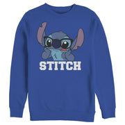 Men's Lilo & Stitch Silly Black Glasses  Adult Sweatshirt