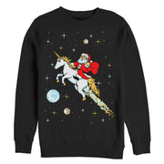 Men's Lost Gods Ugly Christmas Santa Unicorn  Adult Sweatshirt