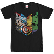 Men's Marvel Avengers Kawaii Panels  Adult T-Shirt