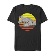 Men's Star Wars The Last Jedi Millennium Falcon Sunset  Adult T-Shirt