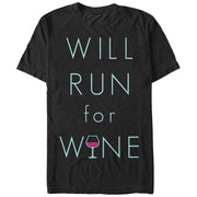 Men's CHIN UP Will Run For Wine Glass  Adult T-Shirt