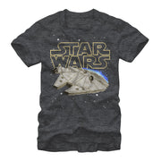 Men's Star Wars Pixel Millennium Falcon  Adult T-Shirt