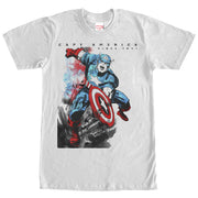 Men's Marvel Captain America Watercolor Print  Adult T-Shirt