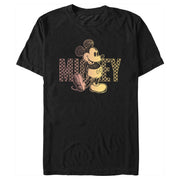 Men's Mickey & Friends Retro Check Sketch  Adult T-Shirt