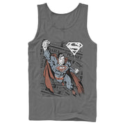 Men's Superman Daily Planet Newspaper  Adult Tank Top