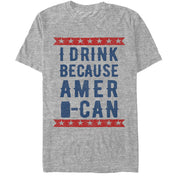 Men's Lost Gods Fourth of July  Drink American  Adult T-Shirt