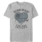 Men's Star Wars Valentine Death Star Heart  Adult T-Shirt