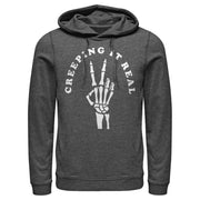 Men's CHIN UP Halloween Creepin' Real Skeleton  Adult Pull Over Hoodie