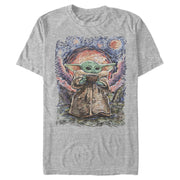 Men's Star Wars: The Mandalorian The Child Starry Night  Adult T-Shirt