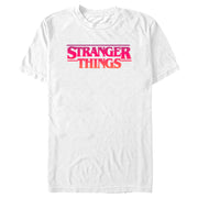 Men's Stranger Things Pink Logo  Adult T-Shirt