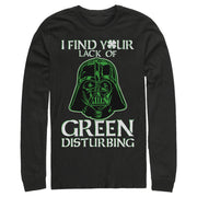 Men's Star Wars St. Patrick's Day Vader Lack of Clover  Adult Long Sleeve Shirt