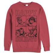 Men's Marvel Happy Hero Holiday  Adult Sweatshirt