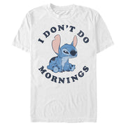 Men's Lilo & Stitch Experiment 626 I Don't Do Mornings  Adult T-Shirt