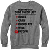 Men's Lost Gods Valentine's Day Dude Checklist  Adult Sweatshirt