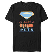 Men's DC League of Super-Pets Superman Dot Logo Cutouts  Adult T-Shirt