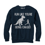 Women's CHIN UP Dinosaur Run  Adult Sweatshirt