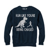 Women's CHIN UP Dinosaur Run  Adult Sweatshirt