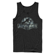 Men's Jurassic World Jurassic Worldscale Tropical T. Rex Logo  Adult Tank Top