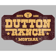 Men's Yellowstone Distressed Dutton Ranch Montana Est 1886 Logo  Adult T-Shirt