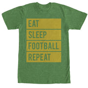 Men's CHIN UP Eat Sleep Football Repeat  Adult T-Shirt