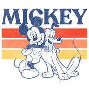 Men's Mickey & Friends Retro Pluto and Mickey Mouse  Adult T-Shirt