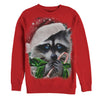 Women's Lost Gods Ugly Christmas Raccoon Candy Cane  Adult Sweatshirt